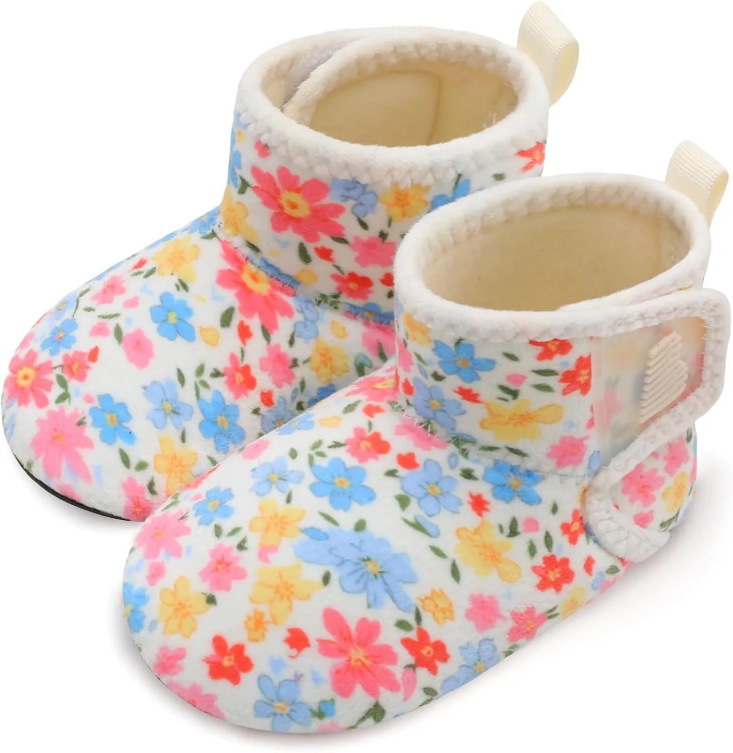 BARERUN Toddler Slippers Girls Boys House Shoes Baby Winter Booties Plush Cozy Kids House Slipper Warm Lightweight Infant Walking Shoes Socks