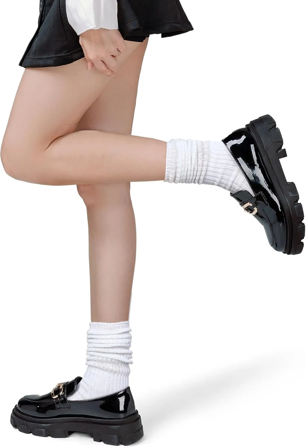 Bencailor 6 Pairs Women Slouch Socks Scrunch Cotton Knit Boot Long Soft Winter Stacked Socks for Woman