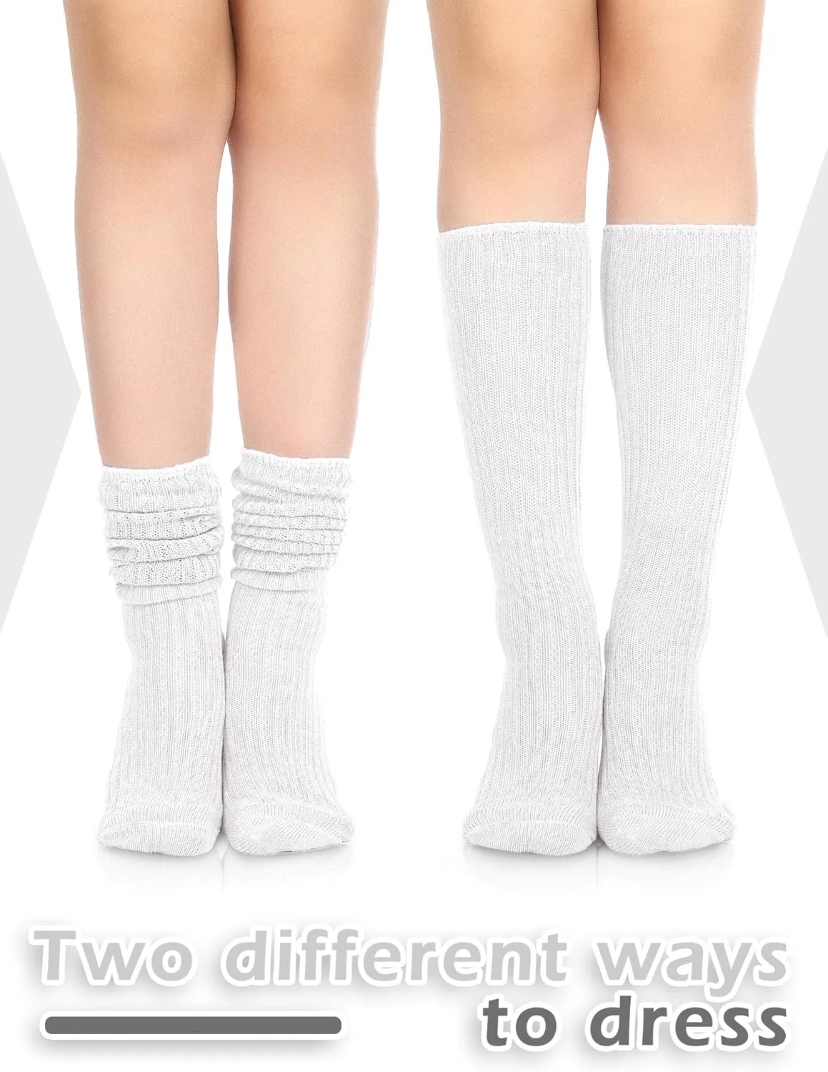 Bencailor 6 Pairs Women Slouch Socks Scrunch Cotton Knit Boot Long Soft Winter Stacked Socks for Woman