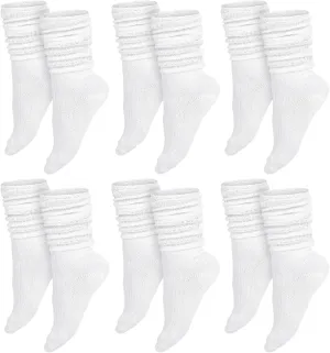Bencailor 6 Pairs Women Slouch Socks Scrunch Cotton Knit Boot Long Soft Winter Stacked Socks for Woman