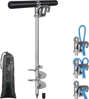 BeneLabel 17" 26" 36" Sand Anchor for Boat Screw in Boat Anchor for Shallow Water, Stainless Steel Boat Beach Anchor for Sandbar, TET Ski Anchor, Kayak Anchor, Pontoon Boat