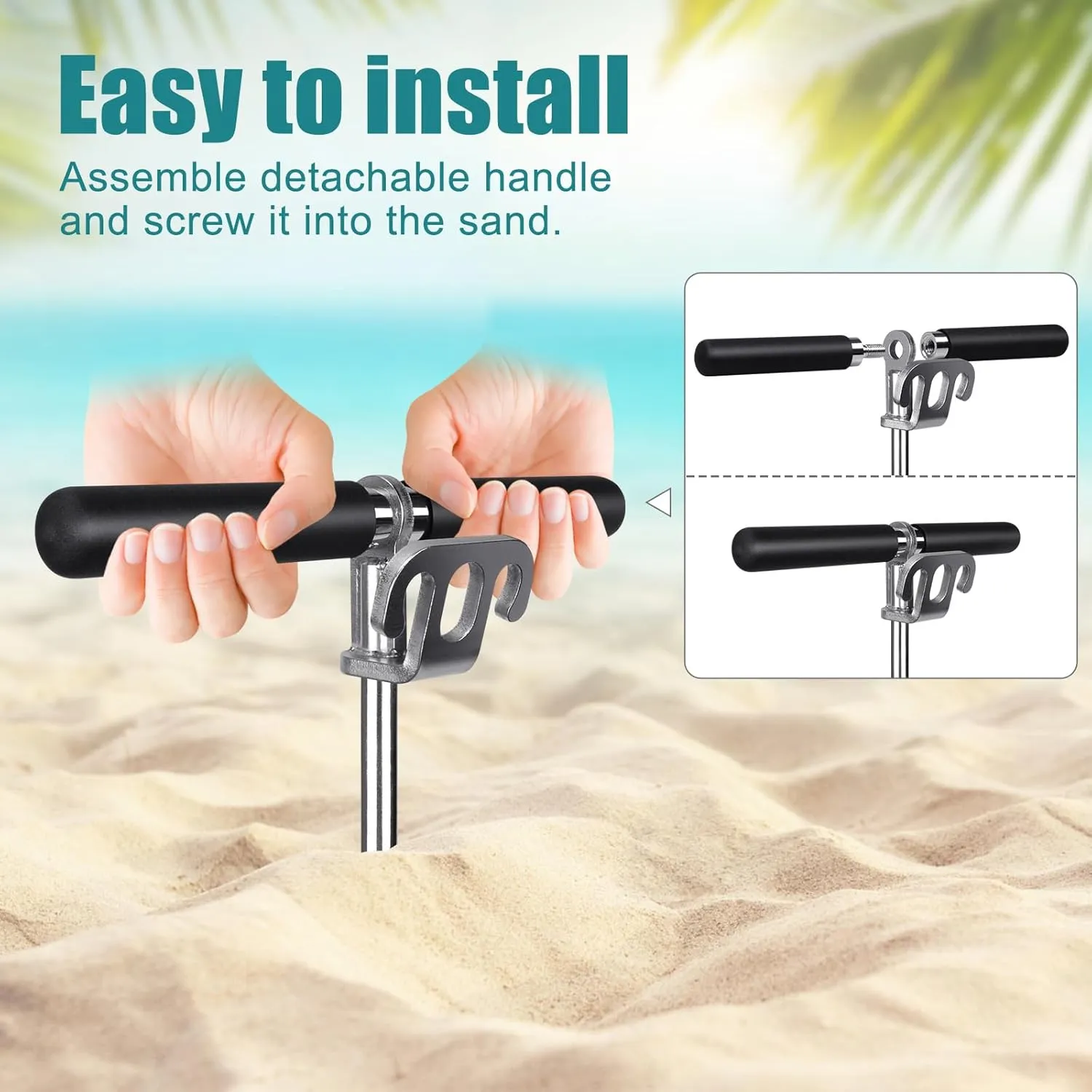 BeneLabel 17" 26" 36" Sand Anchor for Boat Screw in Boat Anchor for Shallow Water, Stainless Steel Boat Beach Anchor for Sandbar, TET Ski Anchor, Kayak Anchor, Pontoon Boat