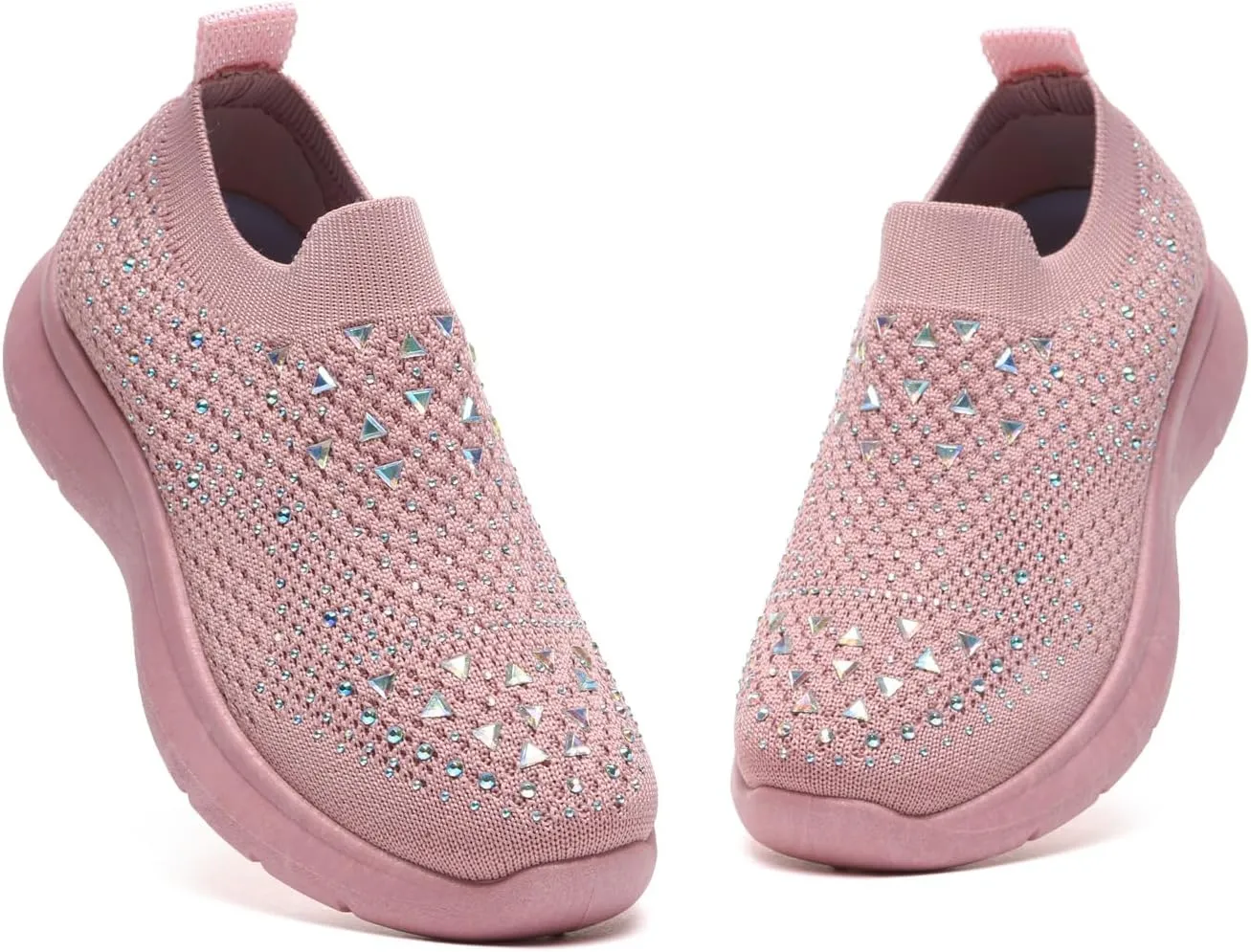 Bernal Girl Slip-On Sparkle Sneakers Toddler/Little Kid/Big Kid Non-Slip Breathable Tennis Walking Shoes