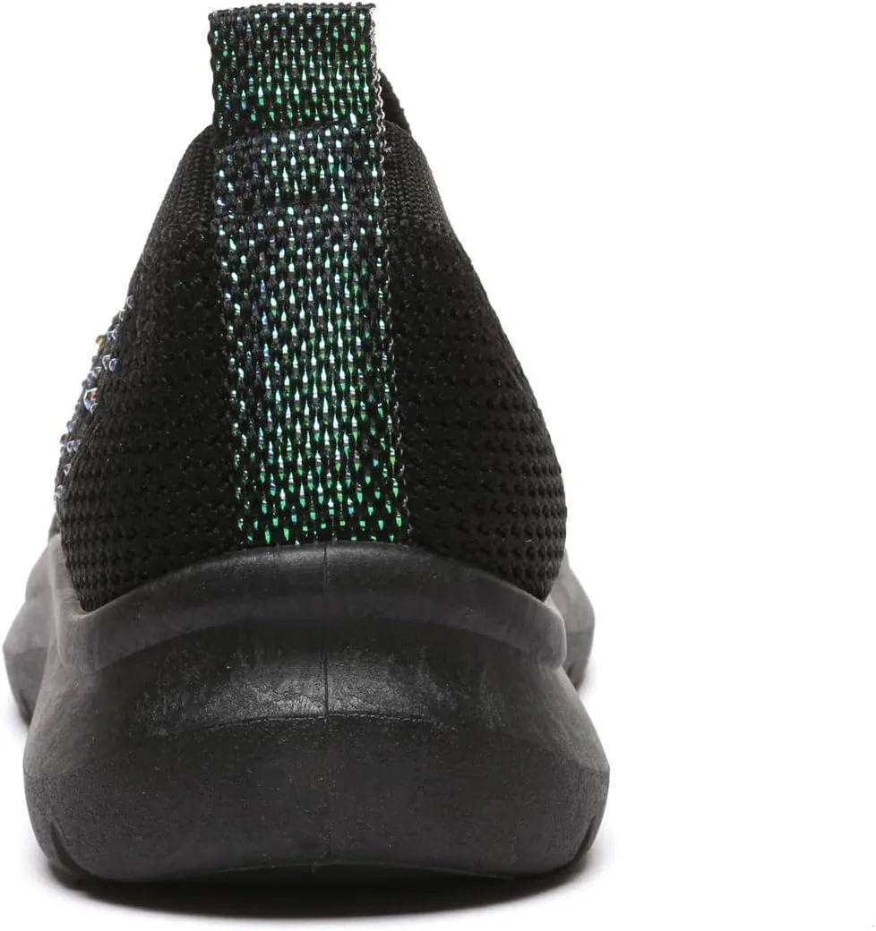 Bernal Girl Slip-On Sparkle Sneakers Toddler/Little Kid/Big Kid Non-Slip Breathable Tennis Walking Shoes