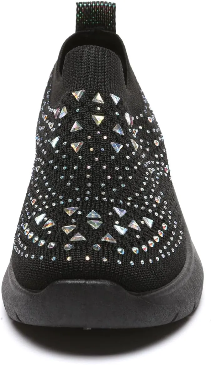 Bernal Girl Slip-On Sparkle Sneakers Toddler/Little Kid/Big Kid Non-Slip Breathable Tennis Walking Shoes