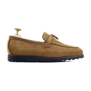 Bespoke Men's Suede Leather Camel Loafer