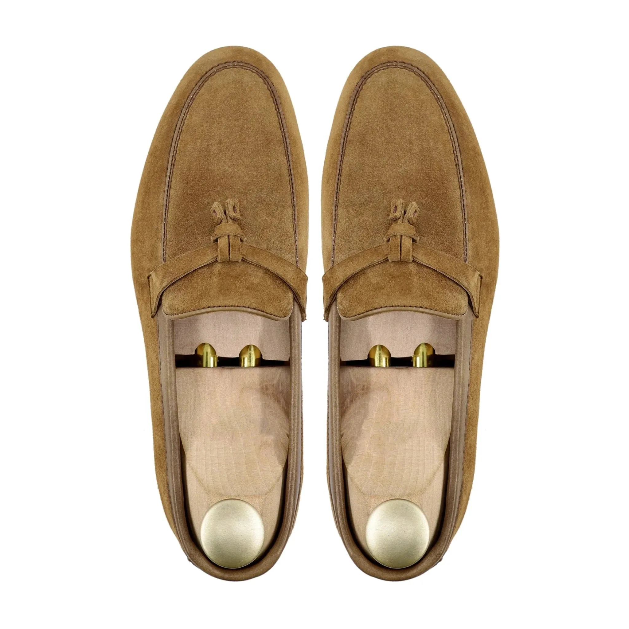Bespoke Men's Suede Leather Camel Loafer