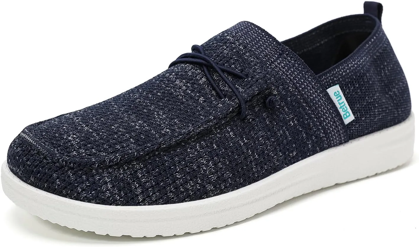 Betrue Lightweight Boat Shoes for Women, Womens Casual Loafers, Womens Slip On Deck Shoes, Breathable Canvas Walking Shoes for Women