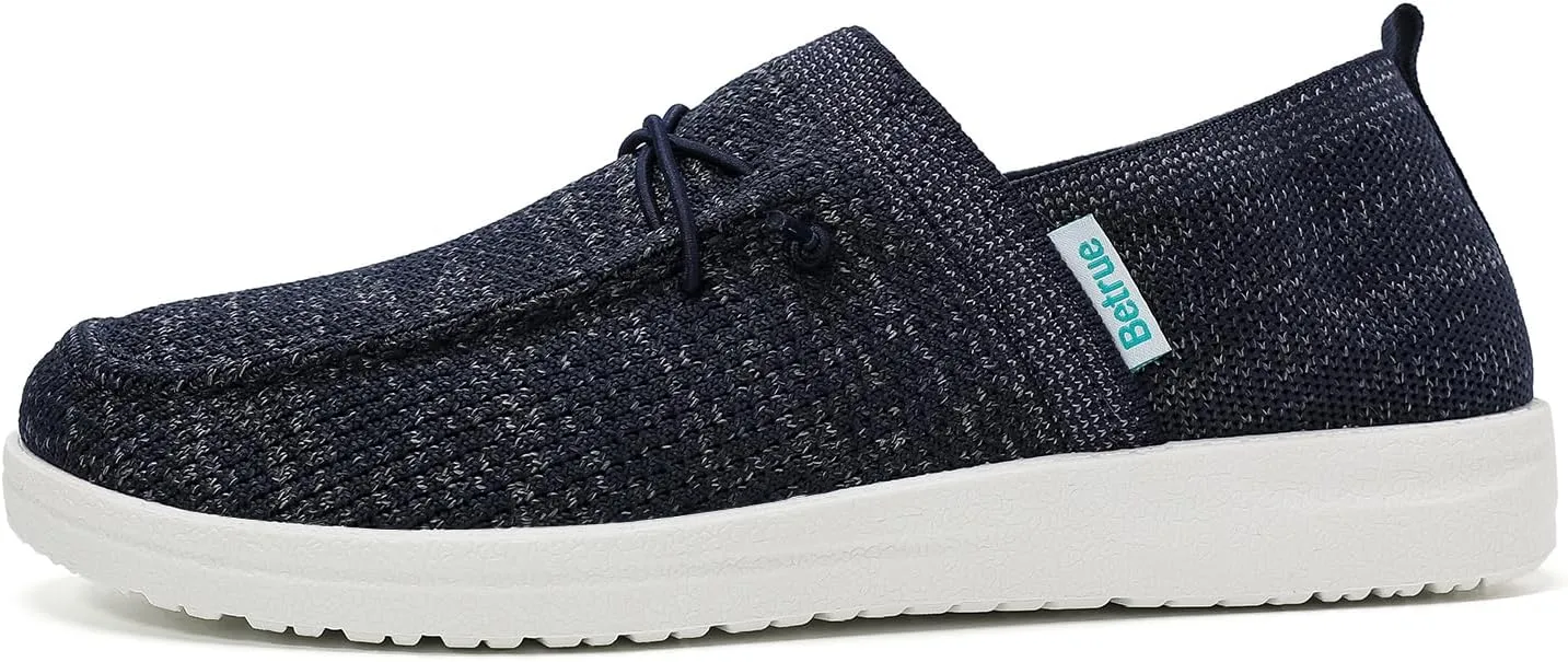 Betrue Lightweight Boat Shoes for Women, Womens Casual Loafers, Womens Slip On Deck Shoes, Breathable Canvas Walking Shoes for Women