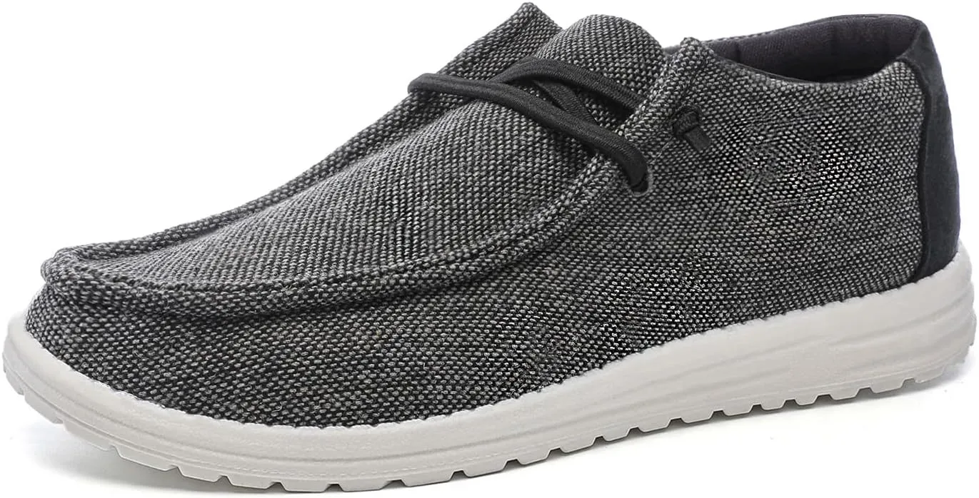 Betrue Lightweight Mens Boat Shoes Slip On, Mens Loafers Canvas Shoes, Lace-up Deck Shoes for Mens, Mens Comfortable Soft Casual Cloth Shoes