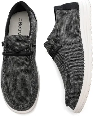Betrue Lightweight Mens Boat Shoes Slip On, Mens Loafers Canvas Shoes, Lace-up Deck Shoes for Mens, Mens Comfortable Soft Casual Cloth Shoes