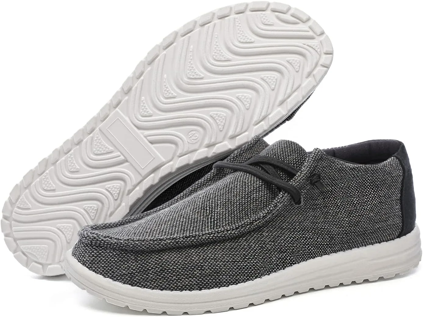 Betrue Lightweight Mens Boat Shoes Slip On, Mens Loafers Canvas Shoes, Lace-up Deck Shoes for Mens, Mens Comfortable Soft Casual Cloth Shoes