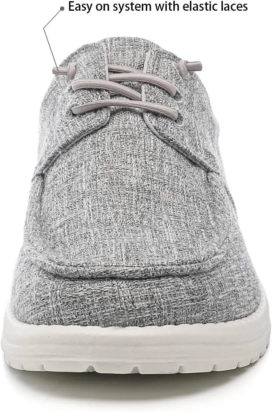 Betrue Men's Lightweight Soft Deck Shoes, Cotton Canvas Loafers for Casual Occasions