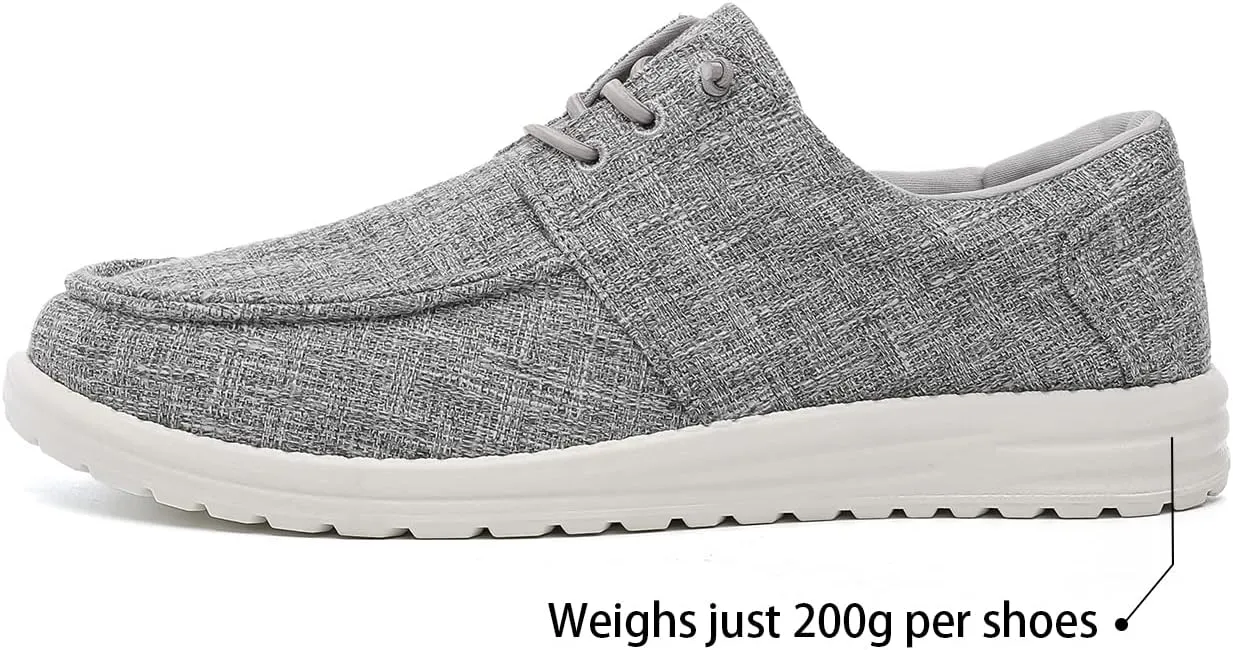 Betrue Men's Lightweight Soft Deck Shoes, Cotton Canvas Loafers for Casual Occasions