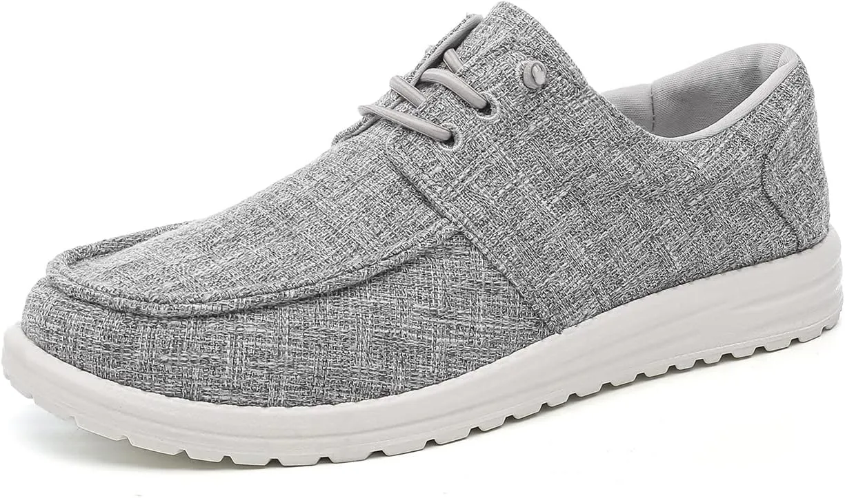 Betrue Men's Lightweight Soft Deck Shoes, Cotton Canvas Loafers for Casual Occasions