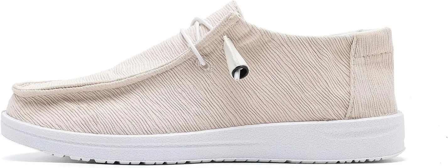 Betrue Womens Breathable Boat Shoes for Women, Womens Slip On Shoes Loafers Casual Deck Shoes, Womens Lightweight Canvas Lace Up Loafers
