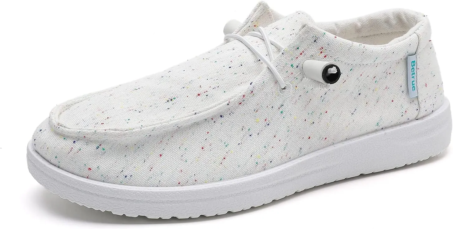 Betrue Women's Lightweight Boat Shoes, Breathable Canvas Loafers for Casual Users, Slip-On Deck Shoes for Everyday Consumers