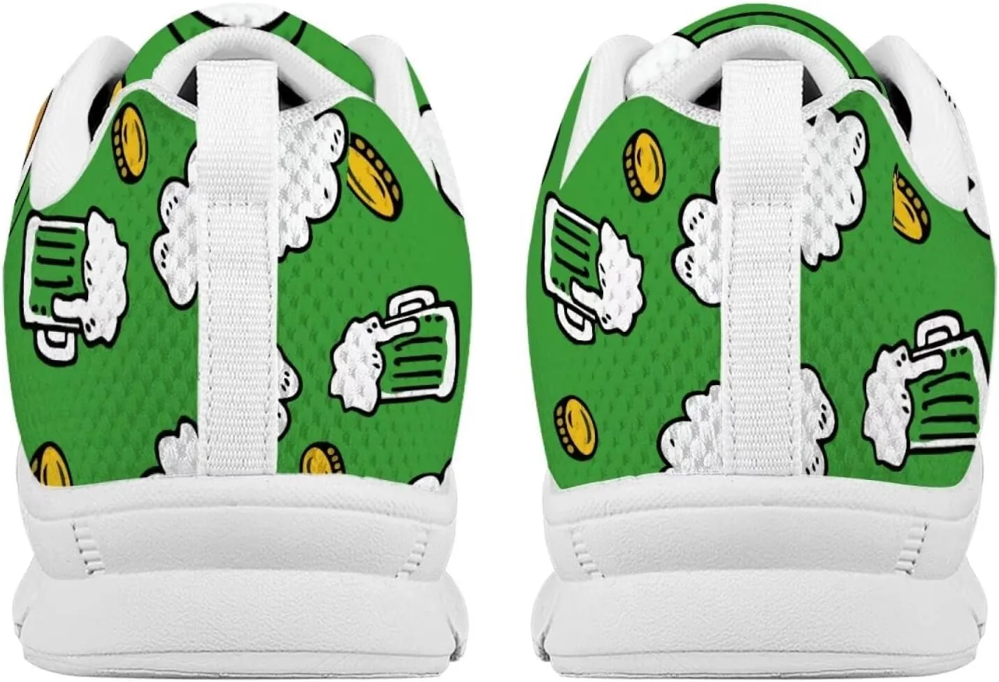 BIGCARJOB Women St Patrick Day Tennis Shoes Custom Design Face Sneakers Athletic Walking Shoes