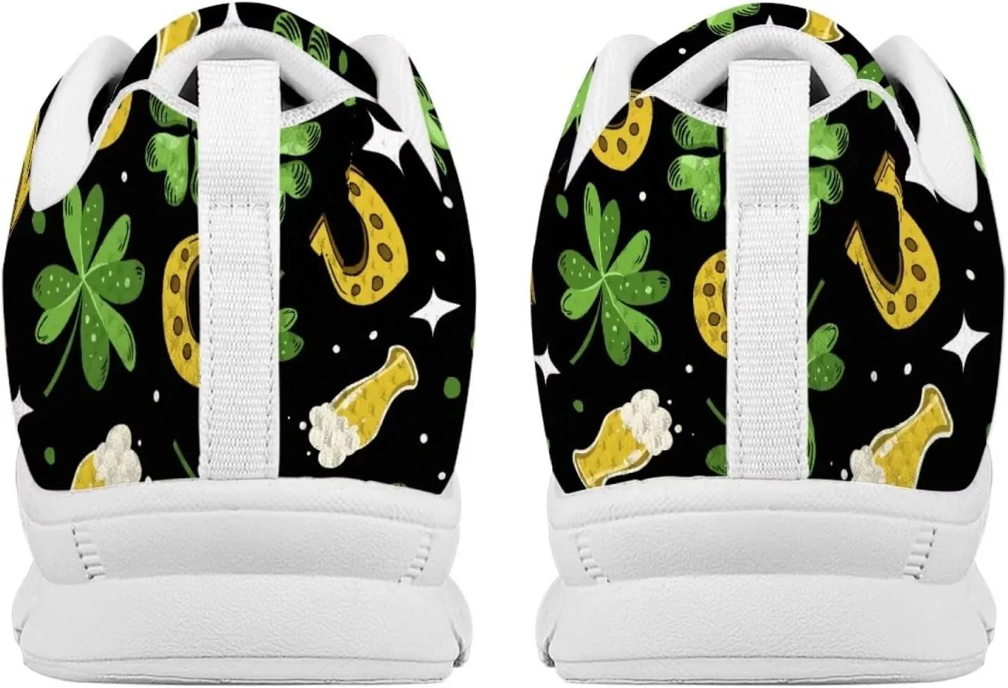 BIGCARJOB Women St Patrick Day Tennis Shoes Custom Design Face Sneakers Athletic Walking Shoes