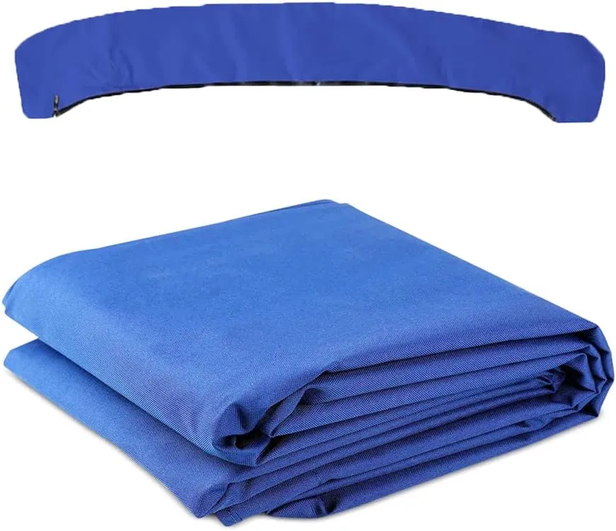 Bimini Top Replacement Canvas Cover，4 Bow Bimini Top Replacement Cover for Boat with Storage Boot,600D Anti-UV Waterproof Bimini Top Canopy Without Frame (Blue, 4 Bow 8'L x 54" H x 67"-72" W)