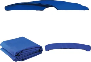 Bimini Top Replacement Canvas Cover，4 Bow Bimini Top Replacement Cover for Boat with Storage Boot,600D Anti-UV Waterproof Bimini Top Canopy Without Frame (Blue, 4 Bow 8'L x 54" H x 67"-72" W)