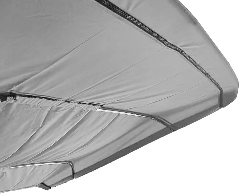 Bimini Top Replacement Canvas，3 Bow Bimini Tops Canvas Cover with Zipper Easy Install，Windproof Waterproof and UV-Proof Bimini Top Canvas Only No Frame (Light Grey, 3 Bow 6'L x 46" H x 79"-84" W)