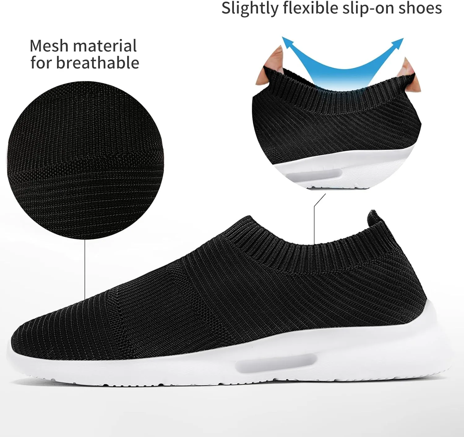 Black Shoes Mens Loafers & Slip-ons|Casual Dress Business Boat Shoes Lightweight Slip on Walking Sneakers Slippers