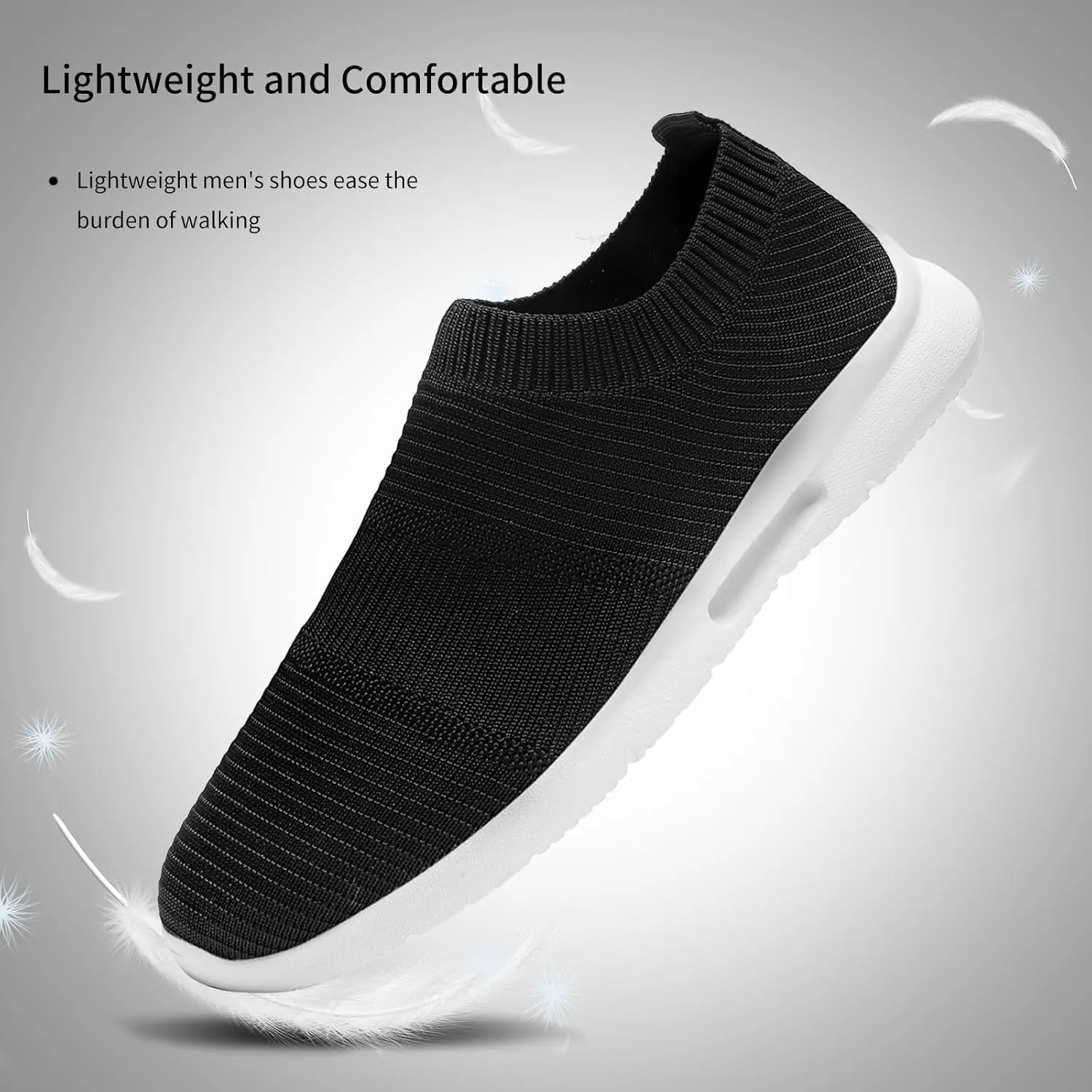 Black Shoes Mens Loafers & Slip-ons|Casual Dress Business Boat Shoes Lightweight Slip on Walking Sneakers Slippers