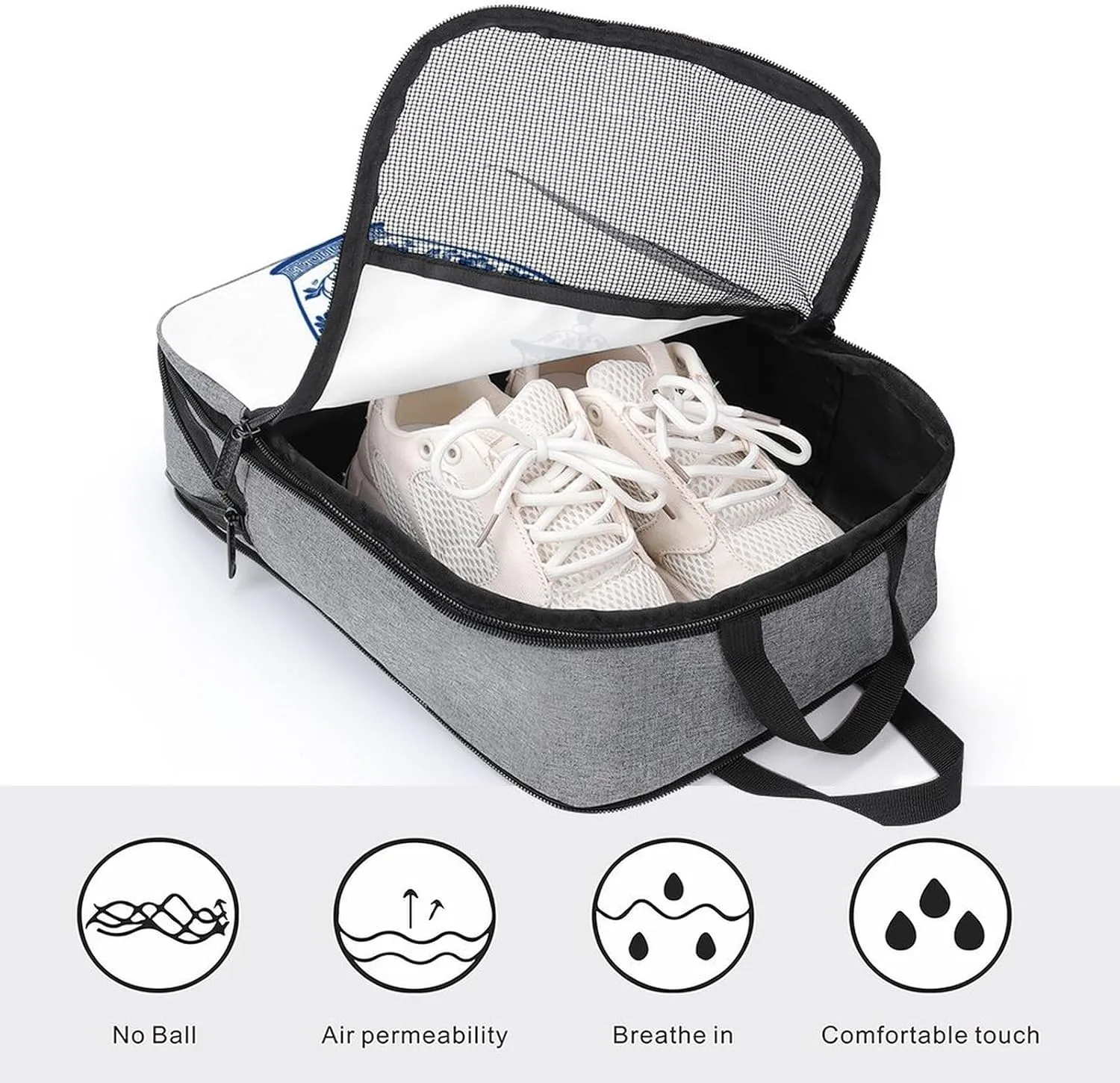 Blue Chinoiserie Florals Earthen Clay Vase Shoe Bag for Travel Daily Use Anti-dust Storage Carrier Golf Shoe Pouch
