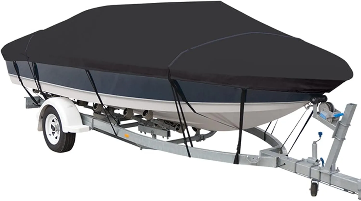 Boat Cover Heavy-Duty Marine Water Sun Proof UV Protection Mooring Cover Boat Accessories (Color : 4.7 5.0m Black)