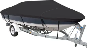 Boat Cover Heavy-Duty Marine Water Sun Proof UV Protection Mooring Cover Boat Accessories (Color : 4.7 5.0m Black)