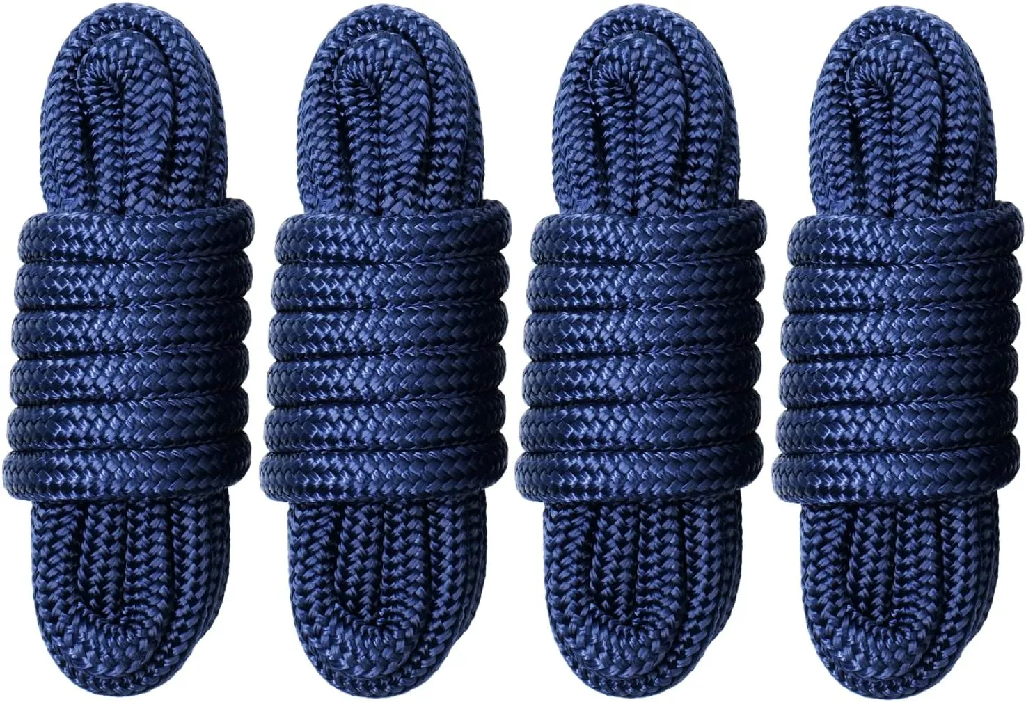 Boat Dock Lines & Ropes for Docking, 4 Pack 1/2" x 15ft Marine- Grade Double Braided Nylon Dock Line, Pre-Spliced with a 12" Eyelet, for Kayak Pontoon Boats Boat Dock Accessories