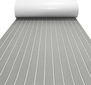 Boat Flooring Mat EVA Foam Boat Decking Marine Carpet Faux Teak Sea Decking Sheet Non-Slip Self-Adhesive Flooring Material for Boats Pontoon Yacht Surfboard Swim Platform RV Floor 94" x 35"