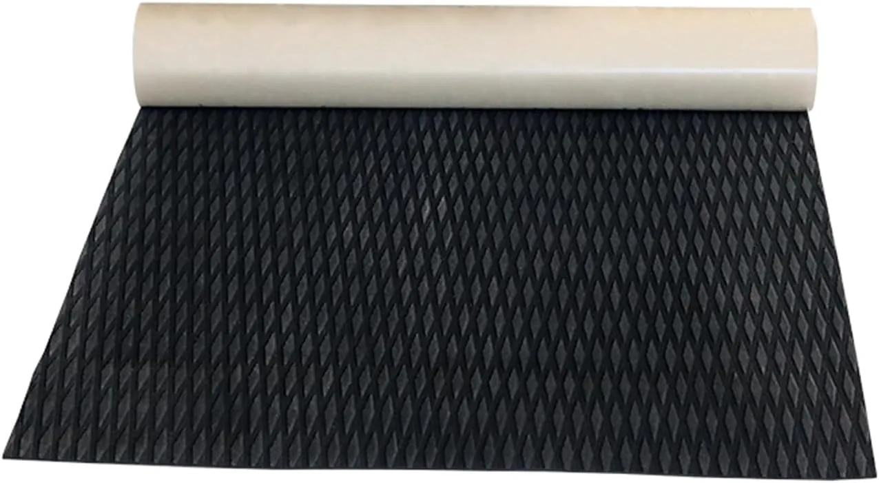 Boat Flooring，EVA Foam Boat Decking 94.5''，Non-Slip and Self-Adhesive Flooring Sea Deck ，Marine Carpet Mat，for Yacht Motorboat Swimming (Black, 94.5''x23.6'')