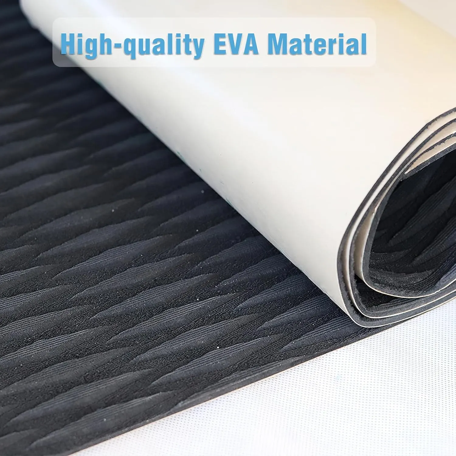 Boat Flooring，EVA Foam Boat Decking 94.5''，Non-Slip and Self-Adhesive Flooring Sea Deck ，Marine Carpet Mat，for Yacht Motorboat Swimming (Black, 94.5''x23.6'')