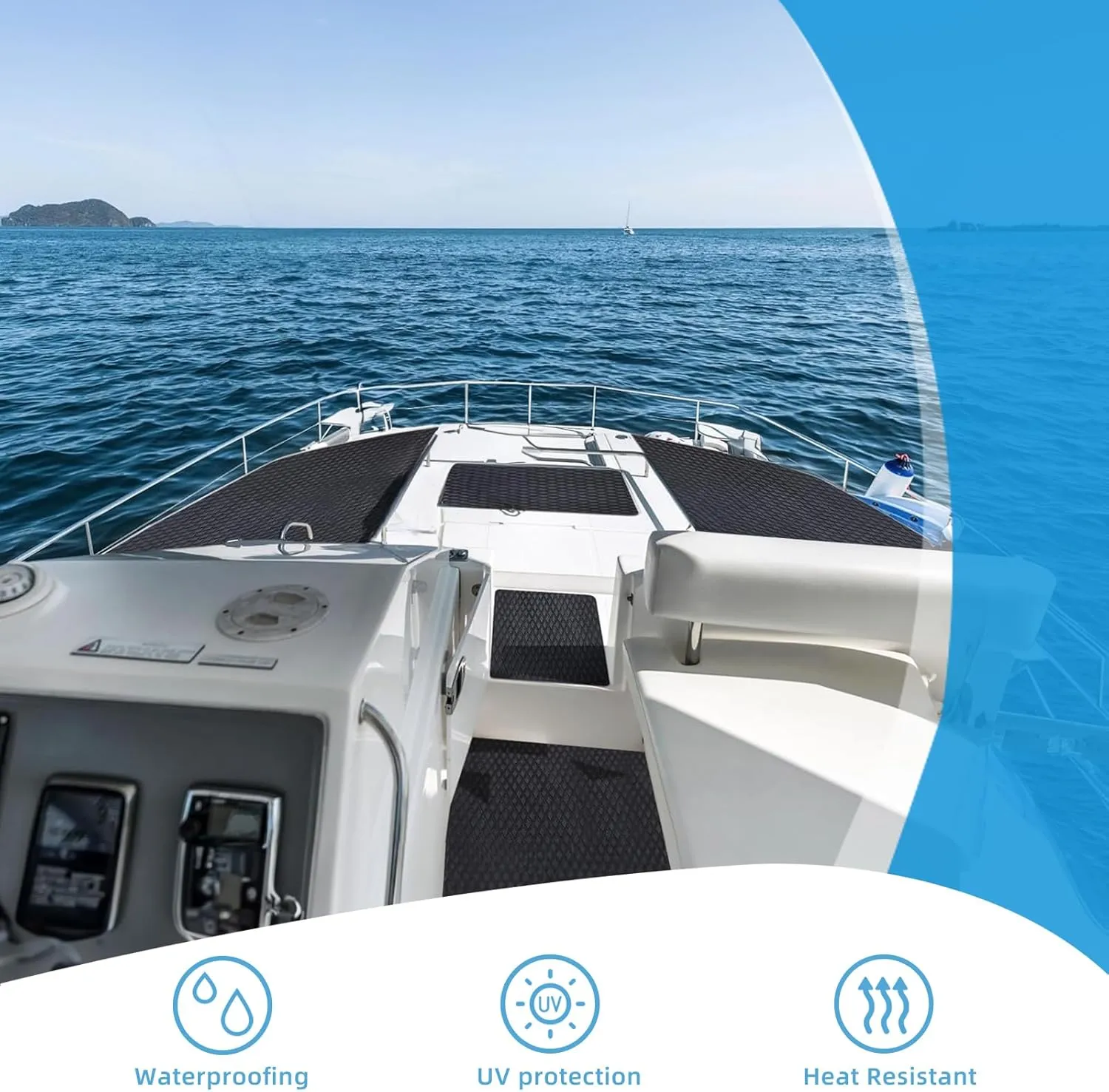Boat Flooring，EVA Foam Boat Decking 94.5''，Non-Slip and Self-Adhesive Flooring Sea Deck ，Marine Carpet Mat，for Yacht Motorboat Swimming (Black, 94.5''x23.6'')