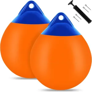 Boat Mooring Buoy 10/12/15 inch,Round Boat Fender Ball Boat Buoy Ball,Inflatable Boat Fender Dock Bumper Ball Anchor Buoy Suitable for Yachts Marinas Sailboats Ski Boats