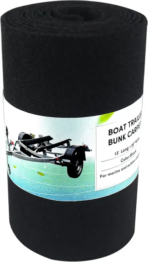 Boat Trailer Bunk Carpet - Black Boat Bunks for Trailers - Jet Ski Ramps (2 Thickness, 6 Sizes, 4 Colors, 1-2 Pack)