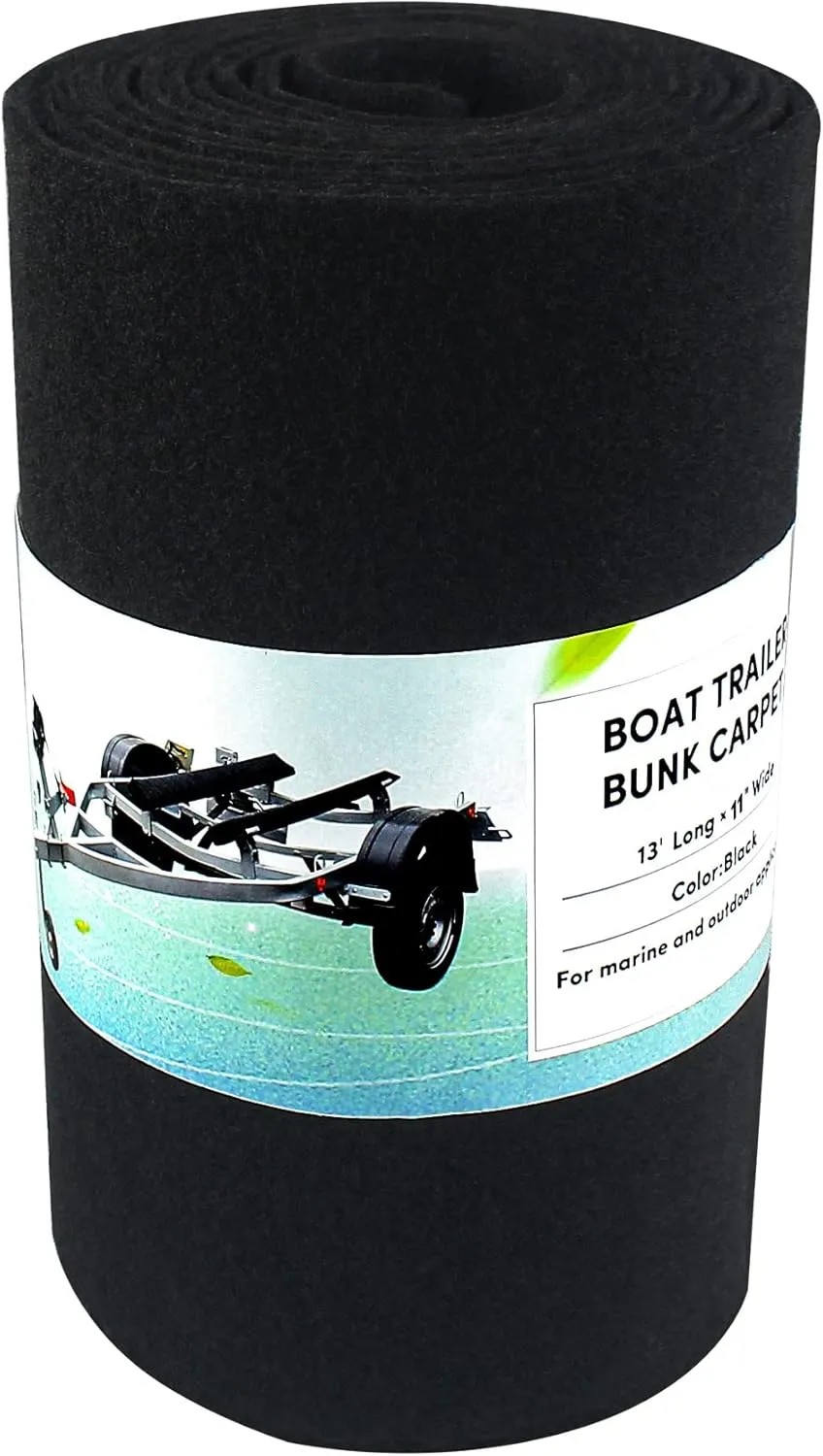 Boat Trailer Bunk Carpet - Black Boat Bunks for Trailers - Jet Ski Ramps (2 Thickness, 6 Sizes, 4 Colors, 1-2 Pack)