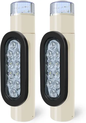 Boat Trailer Guide Lights with Reverse Light, 38LED Waterproof Boat Trailer Guide Pole Light, 12V PVC Pipe Lights for Guide on Post Sealed Submersible Running Turn Signal Brake Marker, 2PCS