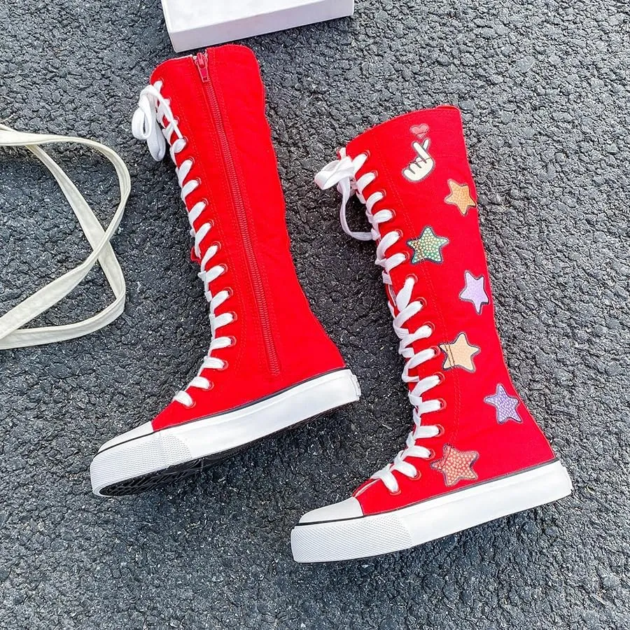 Boys and Girls High Top Children's Canvas Shoes Fashion Street Dance White Campus Shoe Outdoor Leisure Sneakers Shoes