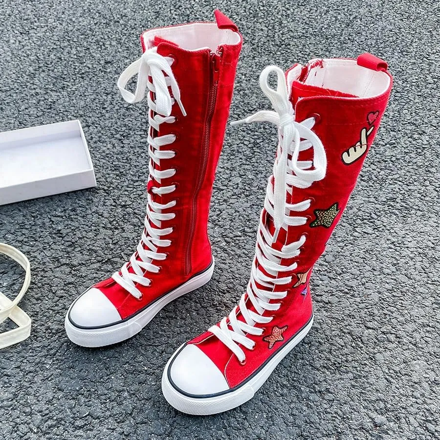 Boys and Girls High Top Children's Canvas Shoes Fashion Street Dance White Campus Shoe Outdoor Leisure Sneakers Shoes