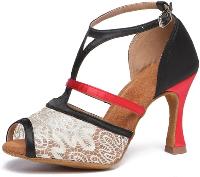 Breathable lace vamp Dance Shoes for Women Ballroom Stylish Bridal Wedding Sandals