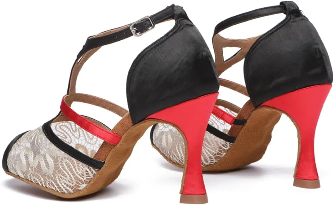 Breathable lace vamp Dance Shoes for Women Ballroom Stylish Bridal Wedding Sandals