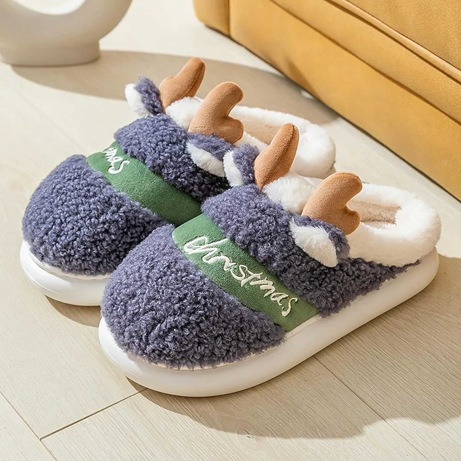 Bunny Animal Slippers for Women and Men Cute Bow Fuzzy Fluffy Comfy Funny Furry Rabbit House Slipper for Indoor Outdoor