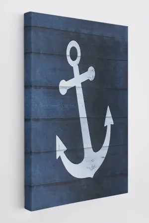 BXFAHZJ Boat Anchor Navy Blue Wall Art Canvas Farmhouse Navigation Theme 11x14 Inch Prints Decor For Home Bedroom Living Room Beach House, Gift For Ocean Lovers