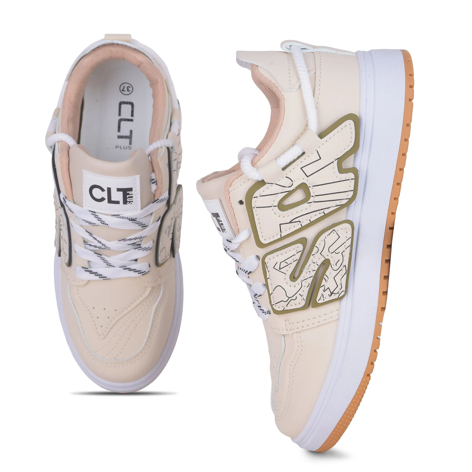Calcetto Lightweight Casual Women'S Sneakers Shoes LDS-036 Beige