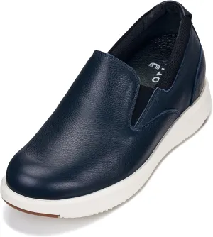 CALTO Men's Invisible Height Increasing Elevator Loafers - Dark Slate Blue Lightweight Slip-on Casual Loafers - 2.8 Inches Taller - J1421 - Size 6 D(M) US