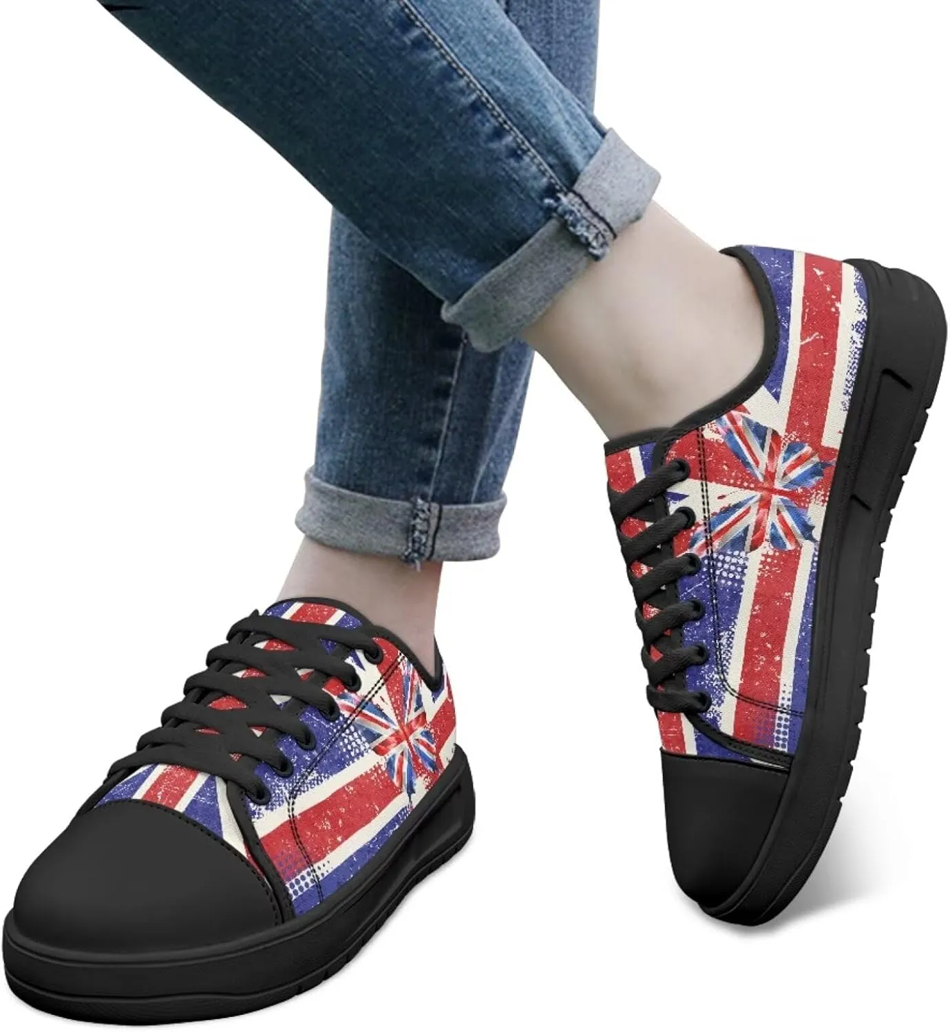 Canvas Shoes for Women Platform Sneakers Slip on Lace-up Walking Flats Outdoor Lightweight Tennis Shoe
