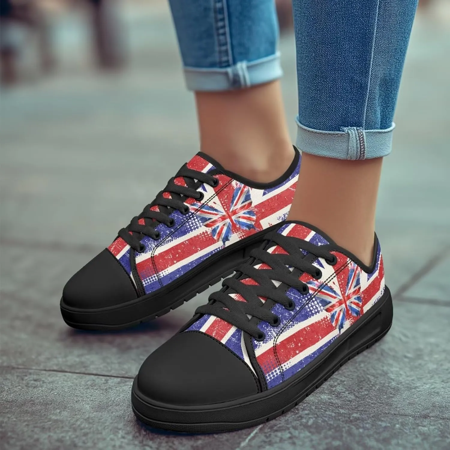 Canvas Shoes for Women Platform Sneakers Slip on Lace-up Walking Flats Outdoor Lightweight Tennis Shoe